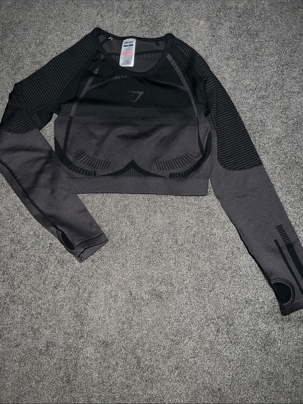 Gymshark Black Seamless Long Sleeve Crop
